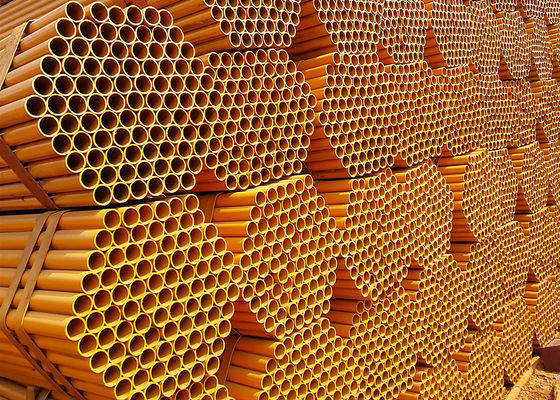 Diâmetro externo do tubo do andaime do preto da tubulação do tubo do andaime do aço de alta elasticidade 1,5 polegadas